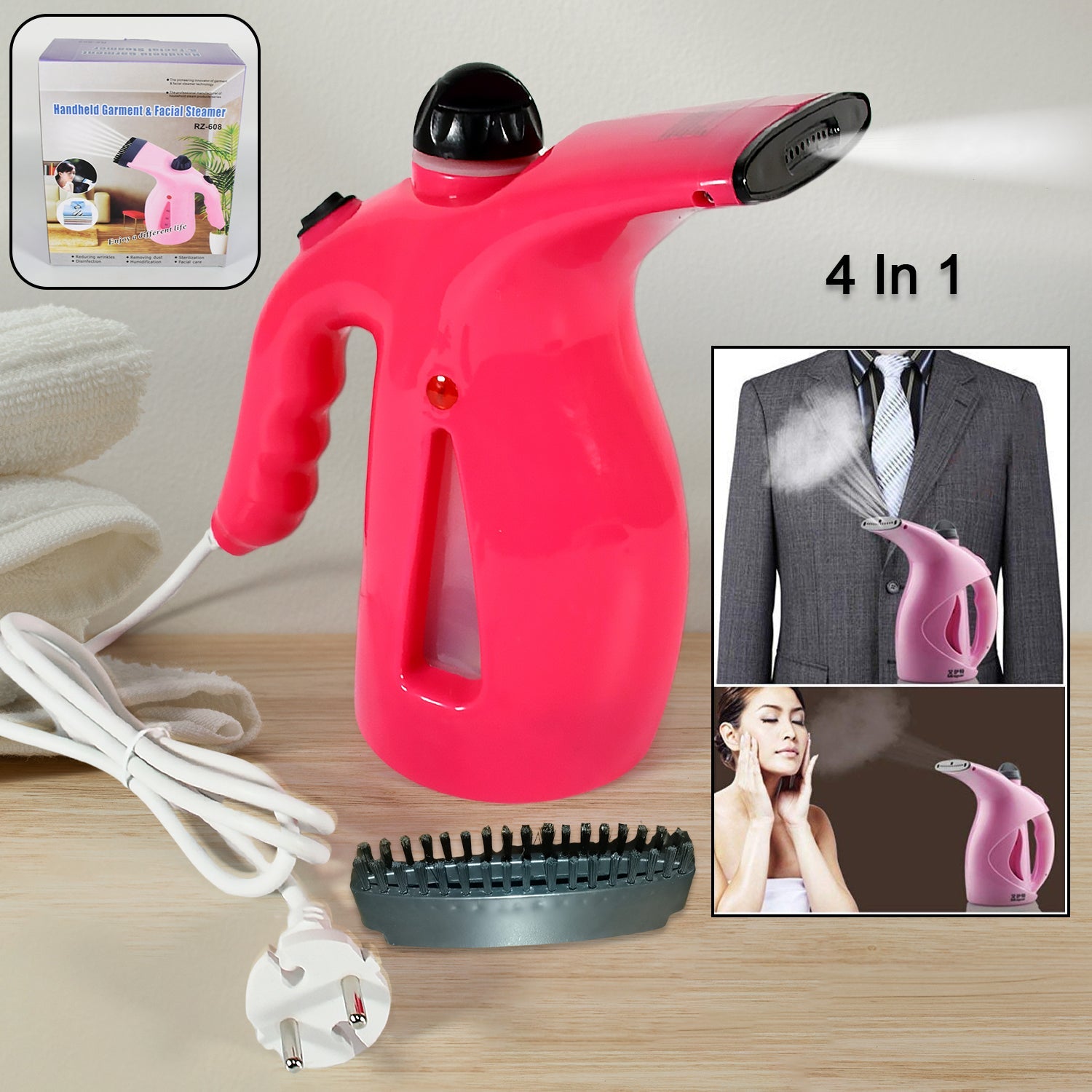 Portable 4 in 1 Handheld Garment Steamer & Facial Steamer Electric Iron Steam Portable Handy Vapor Steamer Portable 4 in 1 Handheld Garment Steamer & Facial Steamer Electric Iron Steam Portable Handy Vapor Steamer